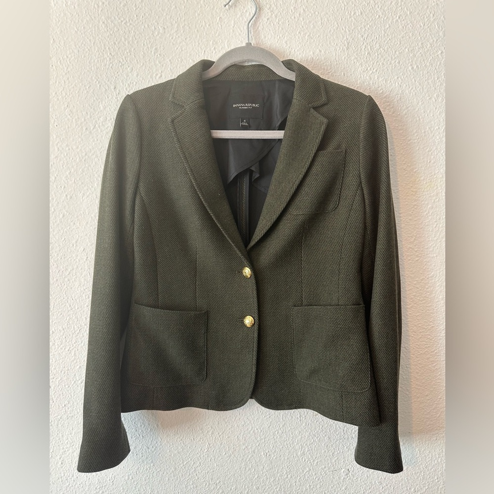 Banana Republic Women's Olive Equestrian Blazer